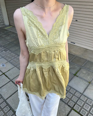 Lace V-neck mini dress