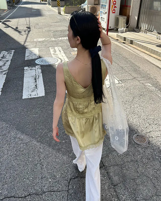 Flower Lace Tulle Tote Bag