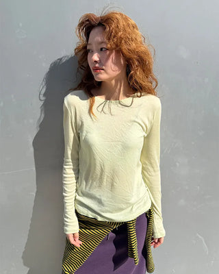 Simple Layered Long Sleeve T-Shirt