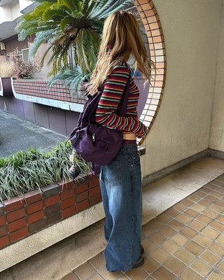 Natural Wash Rib Wide Denim Pants