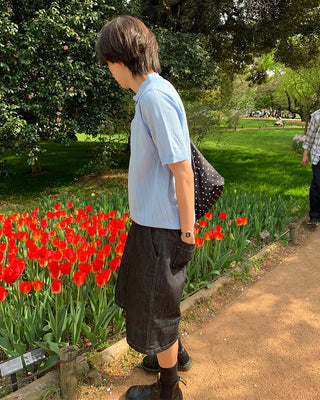 Bermuda denim band pants