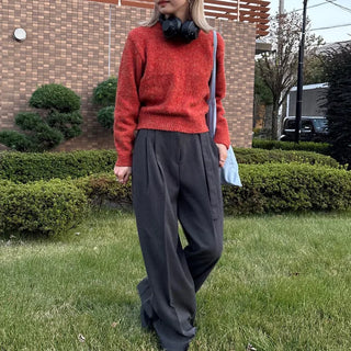 Round cropped knit