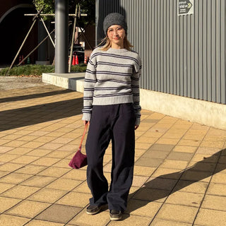 Striped round knit