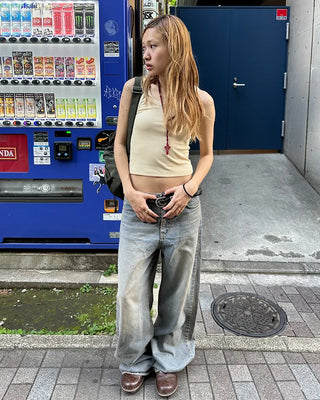 Maddie Beard Wash Wide Jeans