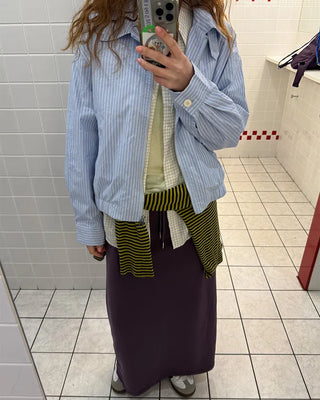Waist String Sweat Long Skirt