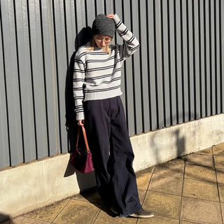 Striped round knit