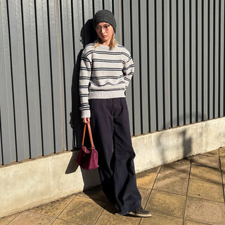 Striped round knit
