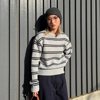 Striped round knit