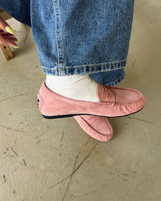 Suede Driving Flat Loafers