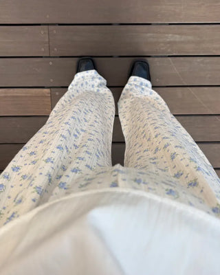 Flower Rib Easy Pants