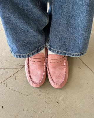 Suede Driving Flat Loafers