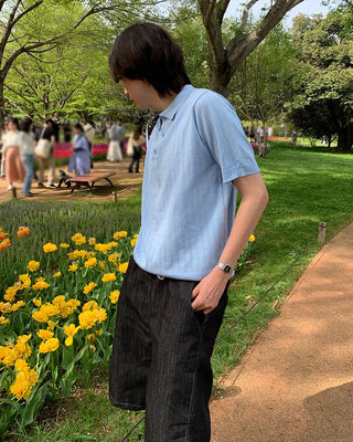 Bermuda denim band pants