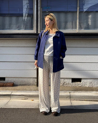 Flower Rib Easy Pants