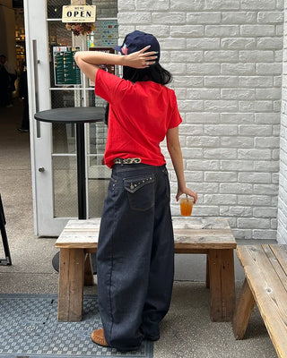 Round neck simple cotton half T-shirt