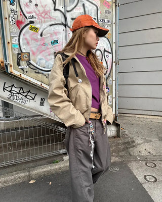 Stand-neck flap double-zip blouson