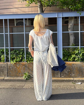 Flower Rib Easy Pants