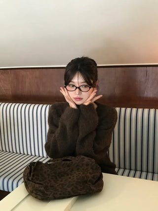 Angora V-neck cardigan