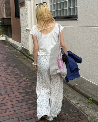 Flower Rib Easy Pants
