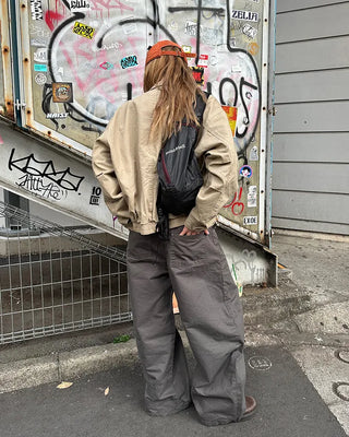 Stand-neck flap double-zip blouson