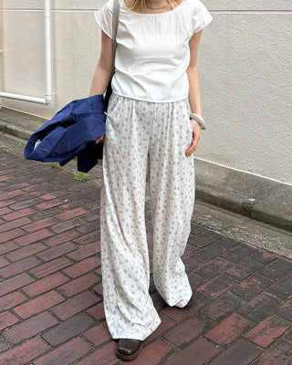 Flower Rib Easy Pants