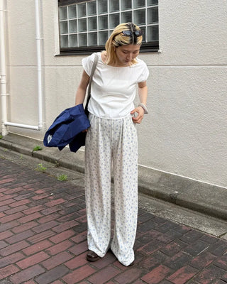 Flower Rib Easy Pants