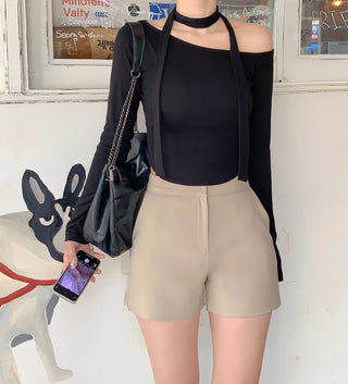 [Scarf Set] Asymmetrical Scarf Set with T-Shirt (5 colors)