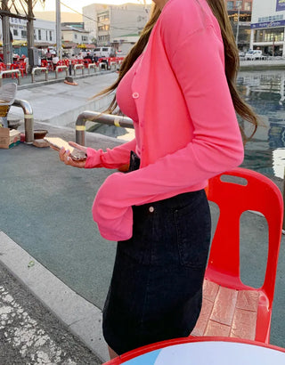 Semi-A-line mini skirt (2 colors)