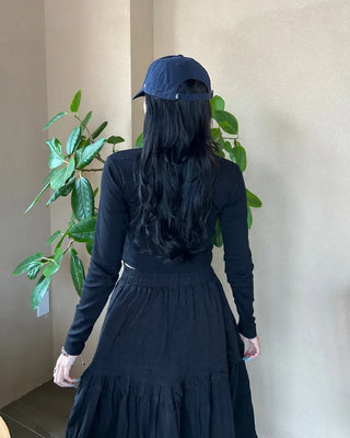 Plain cropped cut and sew top