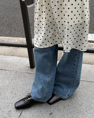 Lace-up square-toe leather flat mules