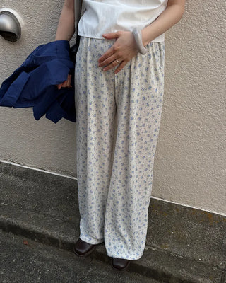 Flower Rib Easy Pants