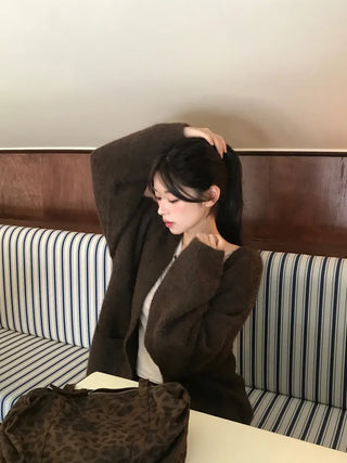 Angora V-neck cardigan
