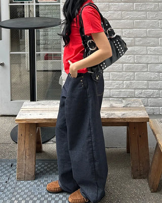 Round neck simple cotton half T-shirt
