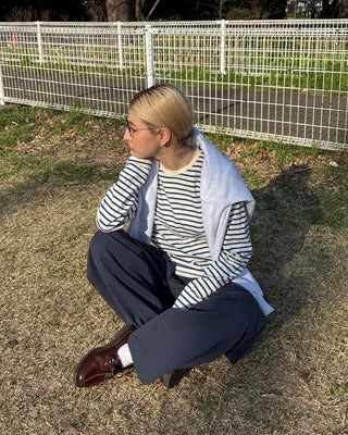 Crew neck striped T-shirt