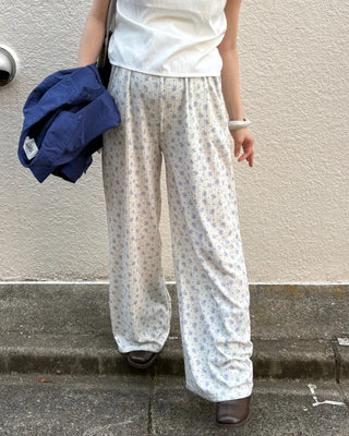 Flower Rib Easy Pants