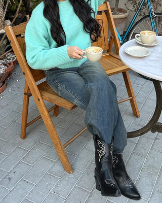 Side pocket loop straight denim pants