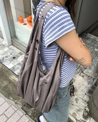 Eyelet Round Nylon Bag