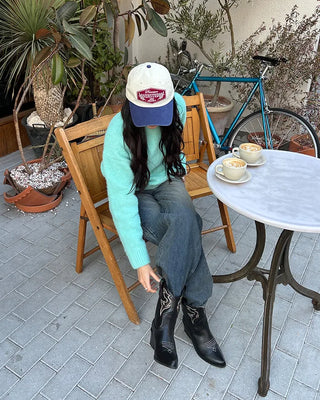 Side pocket loop straight denim pants