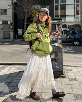 Tiered long skirt
