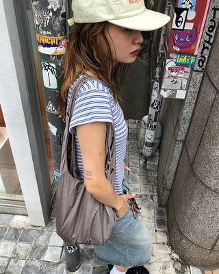 Eyelet Round Nylon Bag