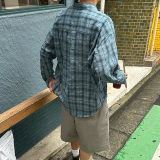 Pleated cotton shorts