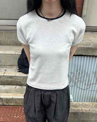Two-tone ringer neck T-shirt