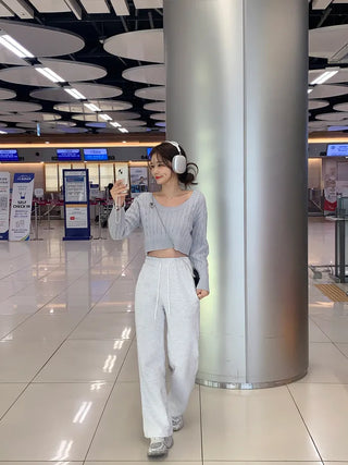 Round neck cropped twist knit (5 colors)