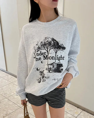 Wood print oversized sweatshirt