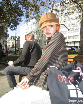 Simple suede newsboy cap