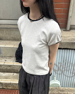 Two-tone ringer neck T-shirt