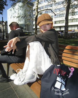 Simple suede newsboy cap