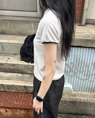 Two-tone ringer neck T-shirt