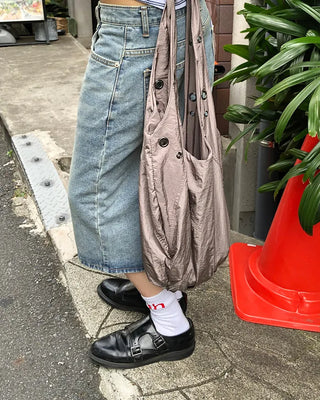 Eyelet Round Nylon Bag