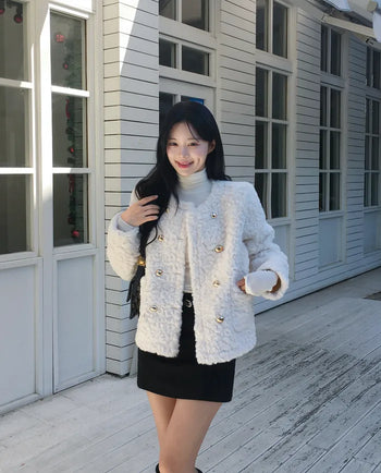 Boa tweed button jacket