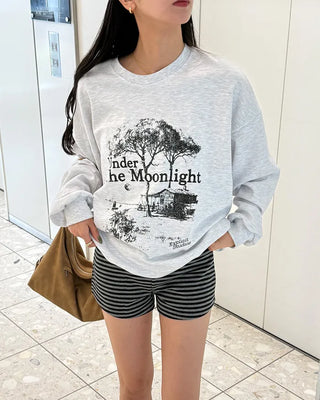 Wood print oversized sweatshirt